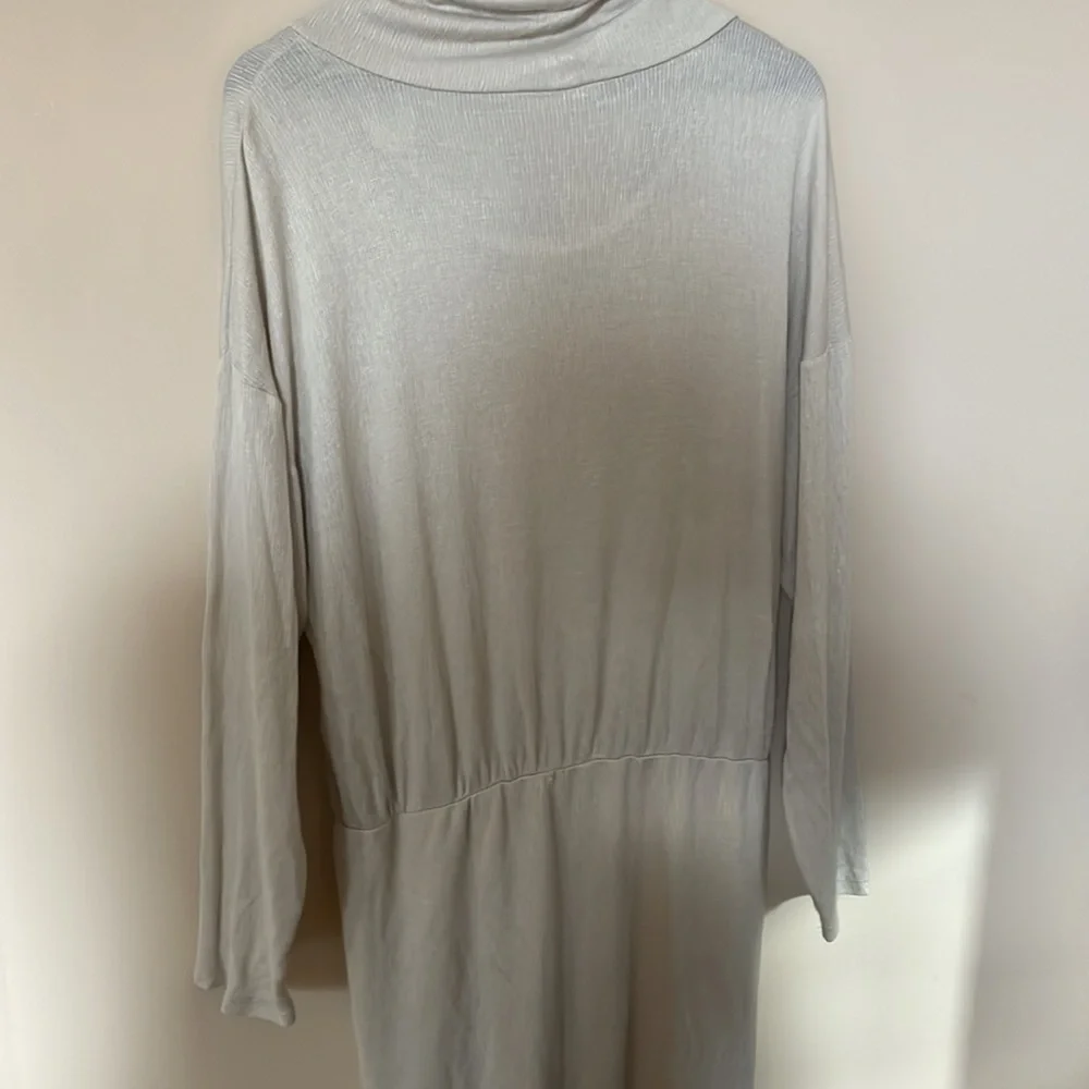 Free People Natural Beige Sundown Cowl Neck Ruched Mini Dress